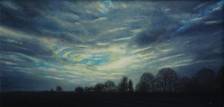 Stephen Jones painting titled Winter Sky, Hampshire