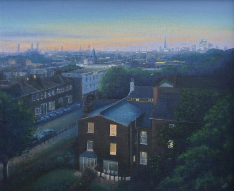 Stephen Jones painting titled Summer Night, Peckham