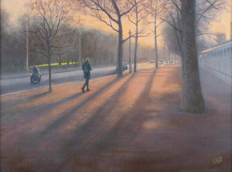 Stephen Jones painting titled The Mall in Winter